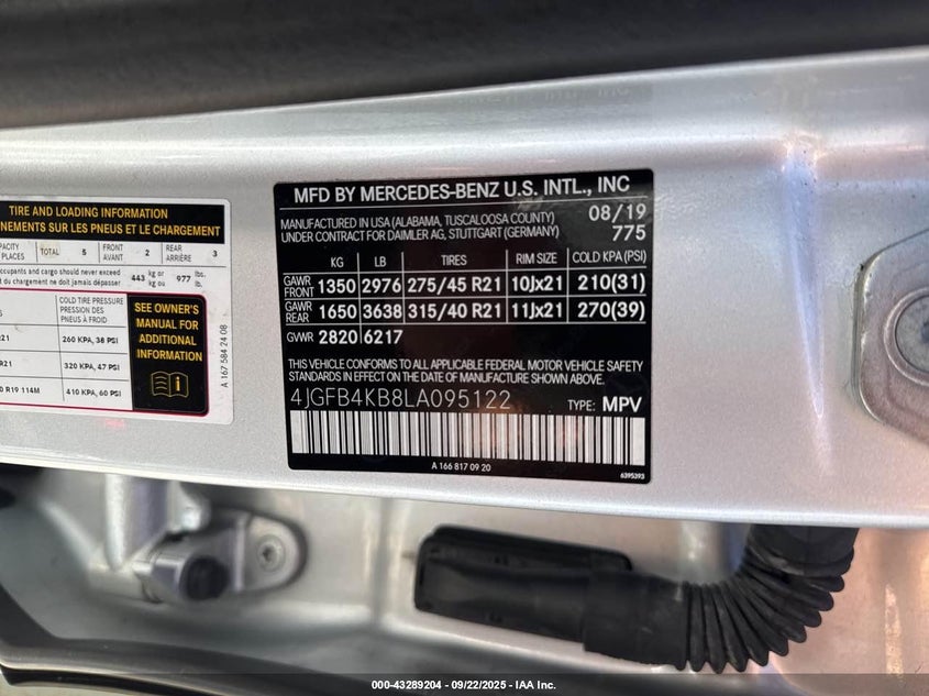 2020 MERCEDES-BENZ GLE 350 4MATIC - 4JGFB4KB8LA095122