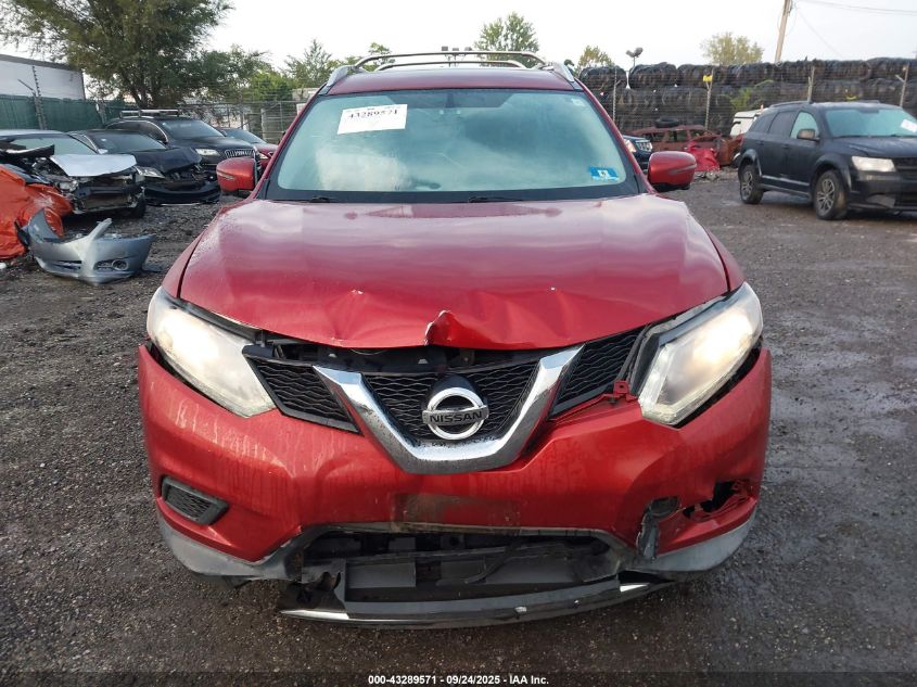 2016 Nissan Rogue Sv VIN: KNMAT2MV5GP687393 Lot: 43289571