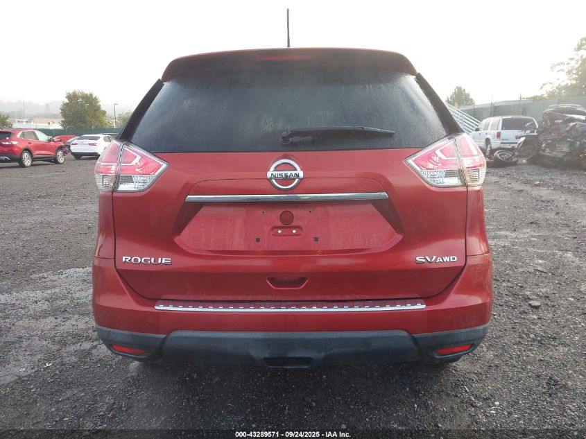 2016 Nissan Rogue Sv VIN: KNMAT2MV5GP687393 Lot: 43289571