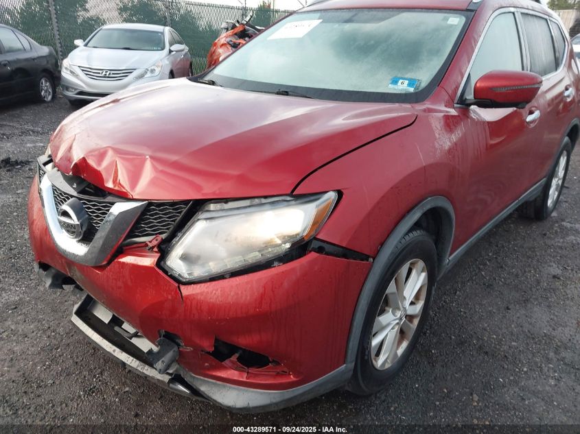 2016 Nissan Rogue Sv VIN: KNMAT2MV5GP687393 Lot: 43289571