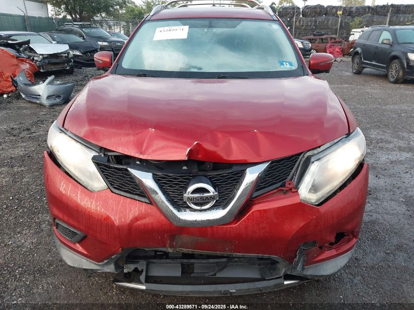 2016 Nissan Rogue Sv VIN: KNMAT2MV5GP687393 Lot: 43289571