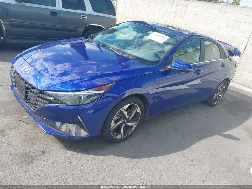 2022 Hyundai Elantra Sel blue sedan gasoline KMHLN4AG5NU318452 photo #3