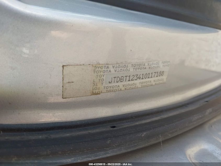 2001 Toyota Echo VIN: JTDBT123410117188 Lot: 43290019