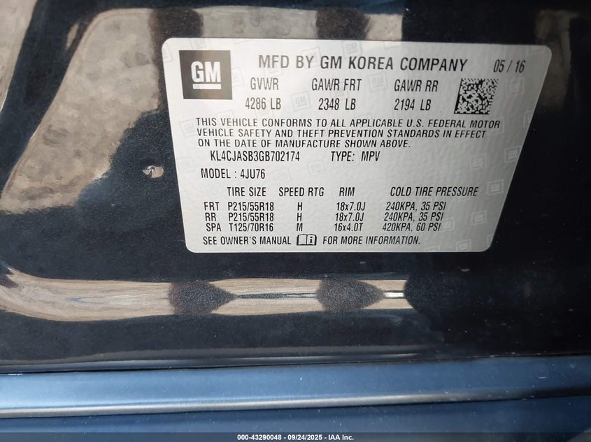 2016 BUICK ENCORE - KL4CJASB3GB702174