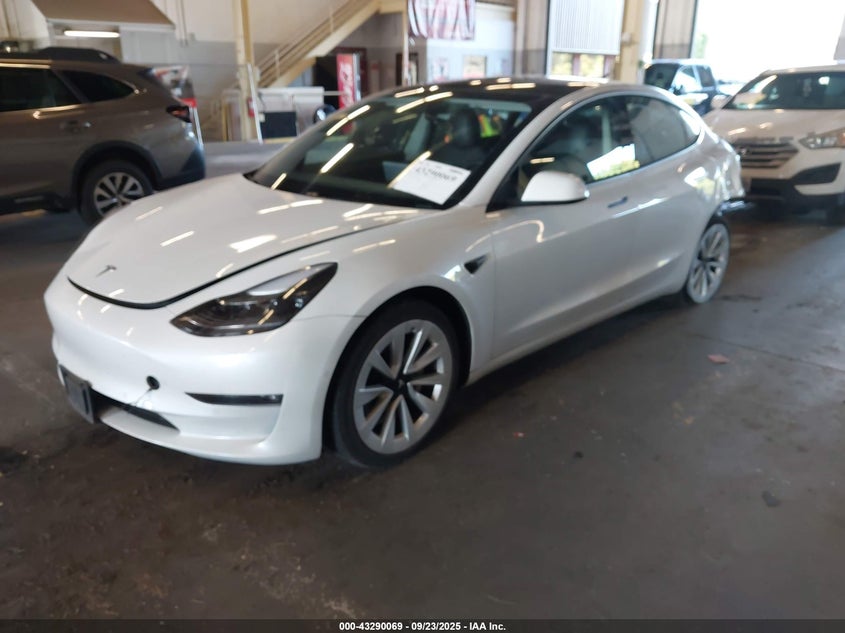 2021 Tesla Model 3 Long Range Dual Motor All-Wheel Drive white sedan electric 5YJ3E1EBXMF870666 photo #3