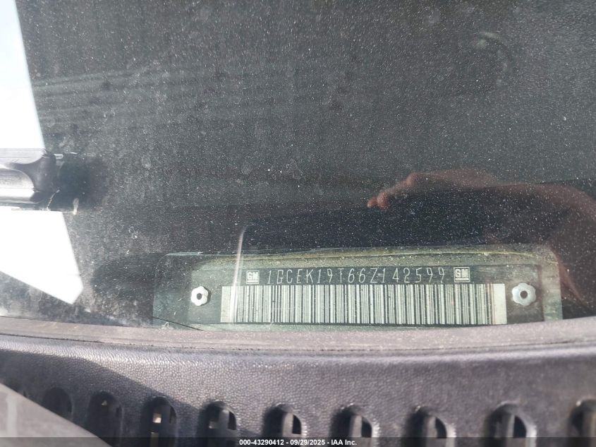 2006 Chevrolet Silverado 1500 Lt3 VIN: 1GCEK19T66Z142599 Lot: 43290412