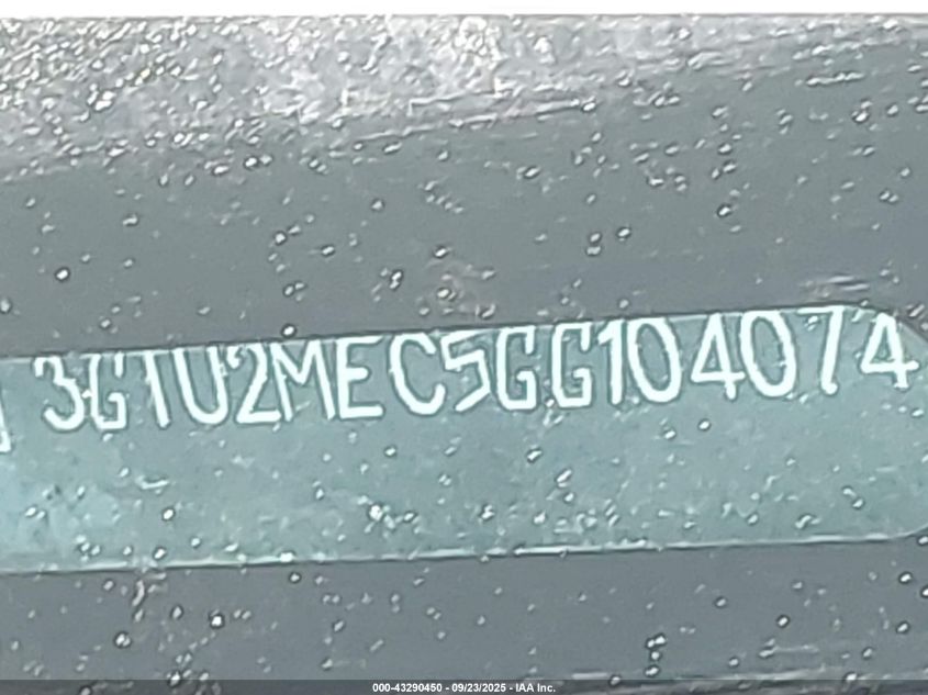 2016 GMC Sierra 1500 Sle VIN: 3GTU2MEC5GG104074 Lot: 43290450