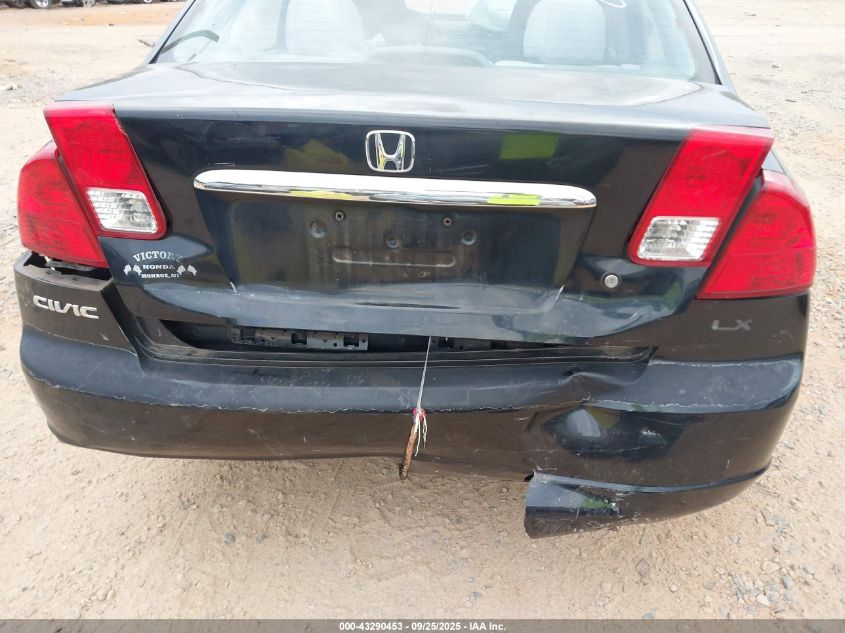 2003 Honda Civic Lx VIN: 1HGES165X3L004750 Lot: 43290453