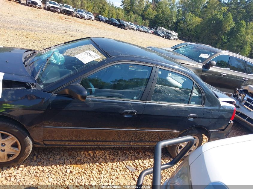 2003 Honda Civic Lx VIN: 1HGES165X3L004750 Lot: 43290453