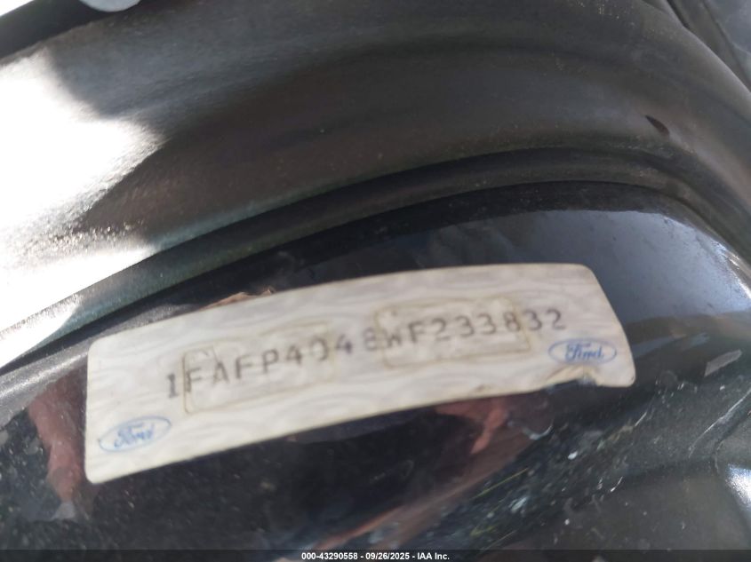 1998 Ford Mustang VIN: 1FAFP4048WF233832 Lot: 43290558