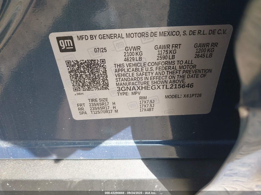 2026 CHEVROLET EQUINOX FWD LT - 3GNAXHEGXTL215646