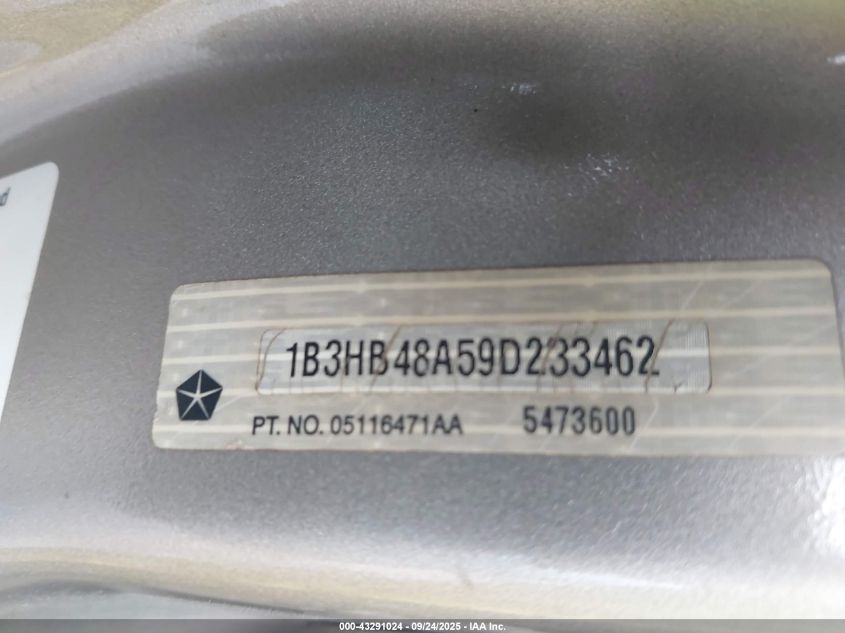 2009 Dodge Caliber Sxt VIN: 1B3HB48A59D233462 Lot: 43291024