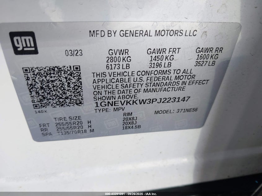 2023 CHEVROLET TRAVERSE AWD PREMIER - 1GNEVKKW3PJ223147