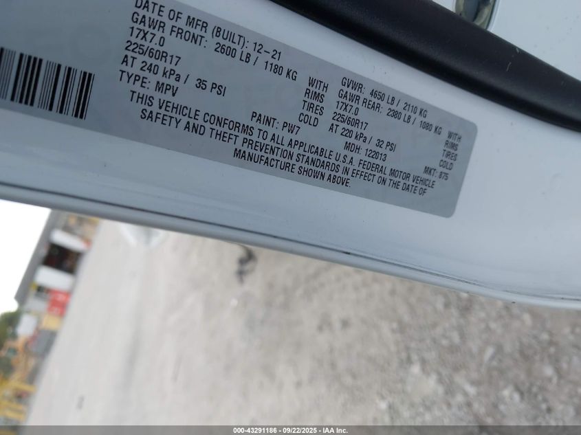 2022 Jeep Compass Latitude 4X4 VIN: 3C4NJDBB4NT136439 Lot: 43291186