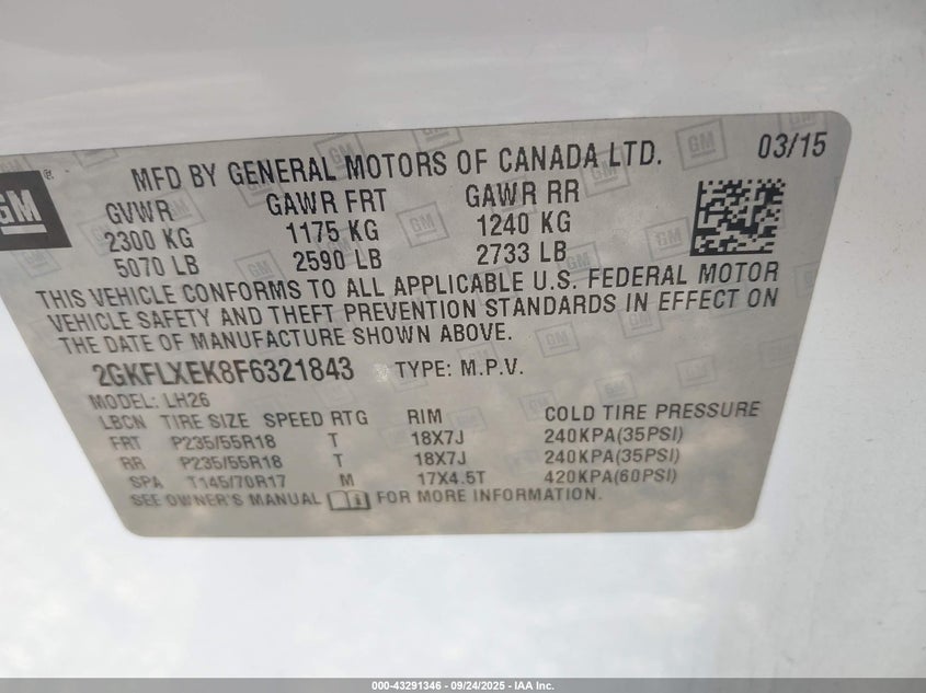 2015 GMC TERRAIN SLT-1 - 2GKFLXEK8F6321843