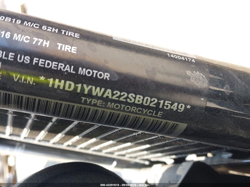 2025 Harley-Davidson Fxlrs VIN: 1HD1YWA22SB021549 Lot: 43291618