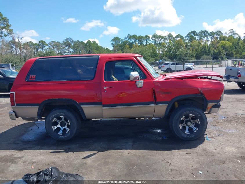 1993 Dodge Ramcharger Aw-150 VIN: 3B4GM17Y2PM104658 Lot: 43291680