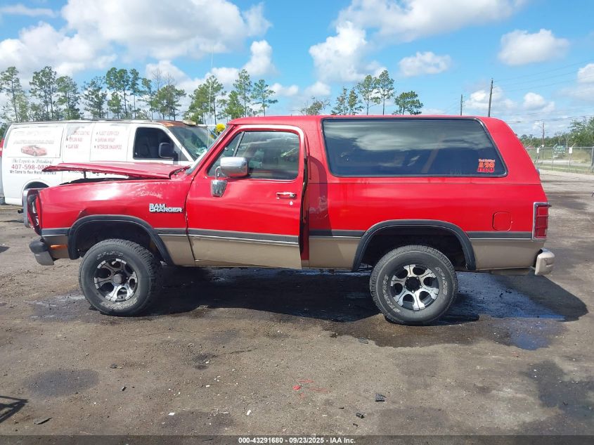 1993 Dodge Ramcharger Aw-150 VIN: 3B4GM17Y2PM104658 Lot: 43291680