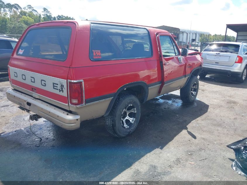 1993 Dodge Ramcharger Aw-150 VIN: 3B4GM17Y2PM104658 Lot: 43291680