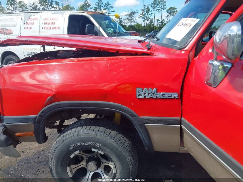 1993 Dodge Ramcharger Aw-150 VIN: 3B4GM17Y2PM104658 Lot: 43291680