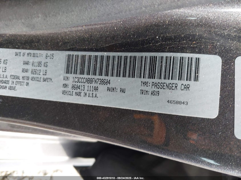 2015 CHRYSLER 200 LIMITED - 1C3CCCAB8FN738604