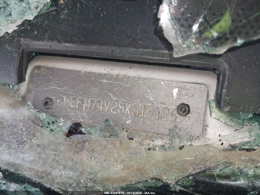 2008 Mercury Grand Marquis Gs VIN: 2MEFM74V28X619126 Lot: 43291876