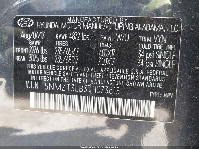 2018 HYUNDAI SANTA FE SPORT 2.4L - 5NMZT3LB3JH073815