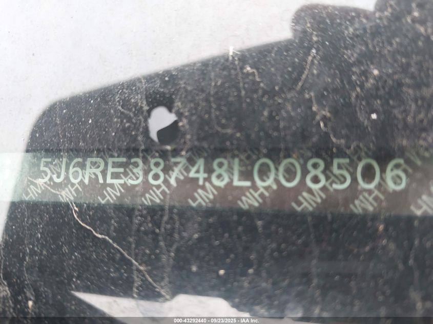 2008 Honda Cr-V Ex-L VIN: 5J6RE38748L008506 Lot: 43292440