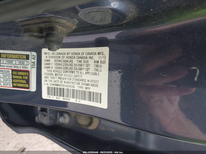 2014 HONDA CR-V EX-L - 2HKRM4H73EH634336