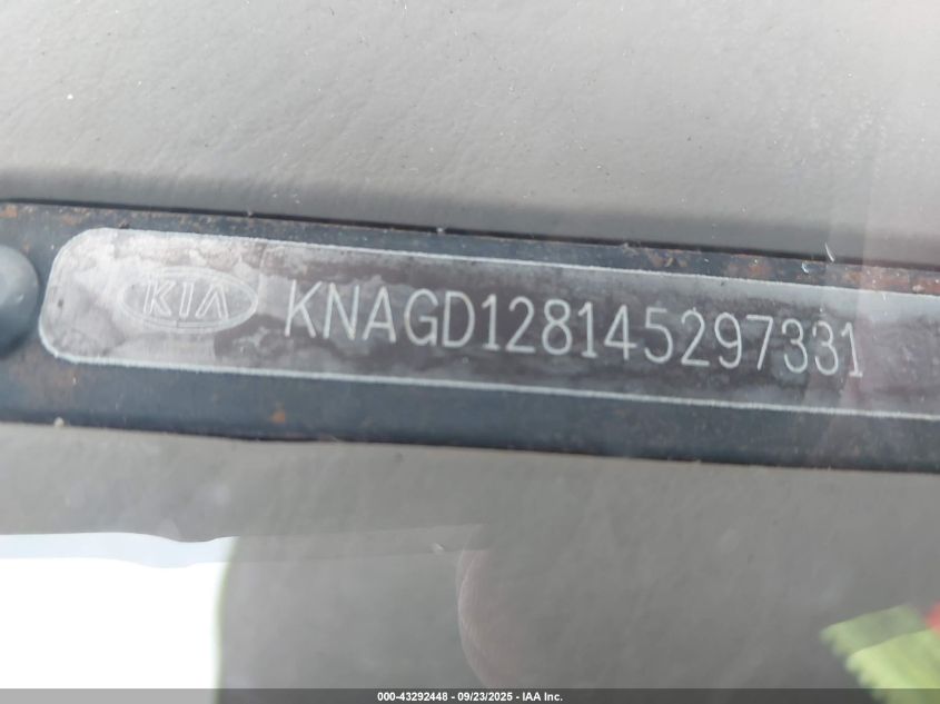 2004 Kia Optima VIN: KNAGD128145297331 Lot: 43292448