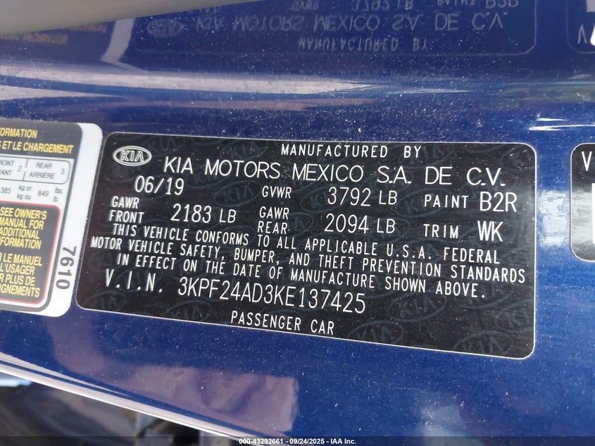 2019 KIA FORTE LXS - 3KPF24AD3KE137425