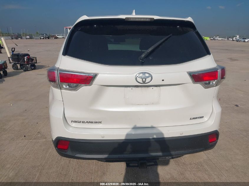 2015 Toyota Highlander Limited V6 VIN: 5TDYKRFH0FS073079 Lot: 43293028