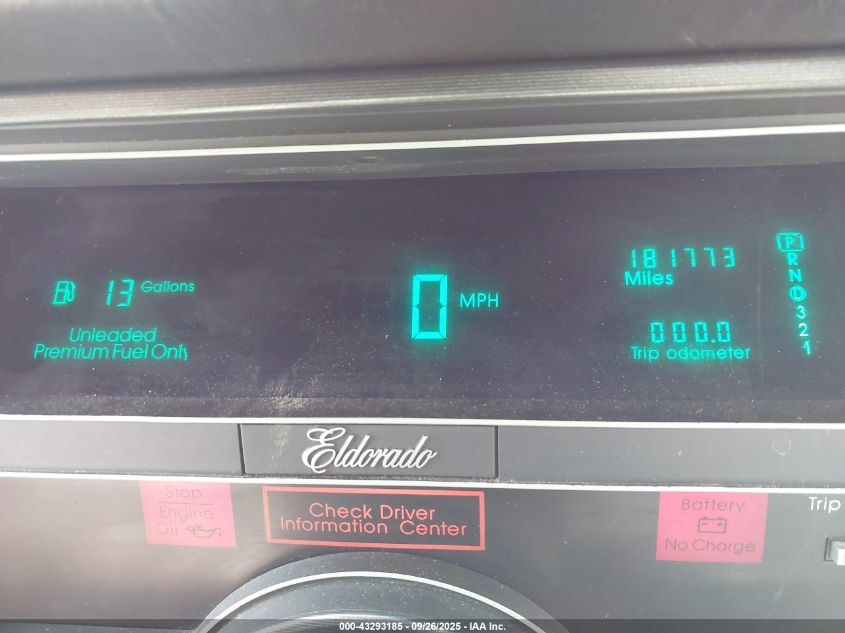 1991 Cadillac Eldorado VIN: 1G6EL13B1MU613777 Lot: 43293185