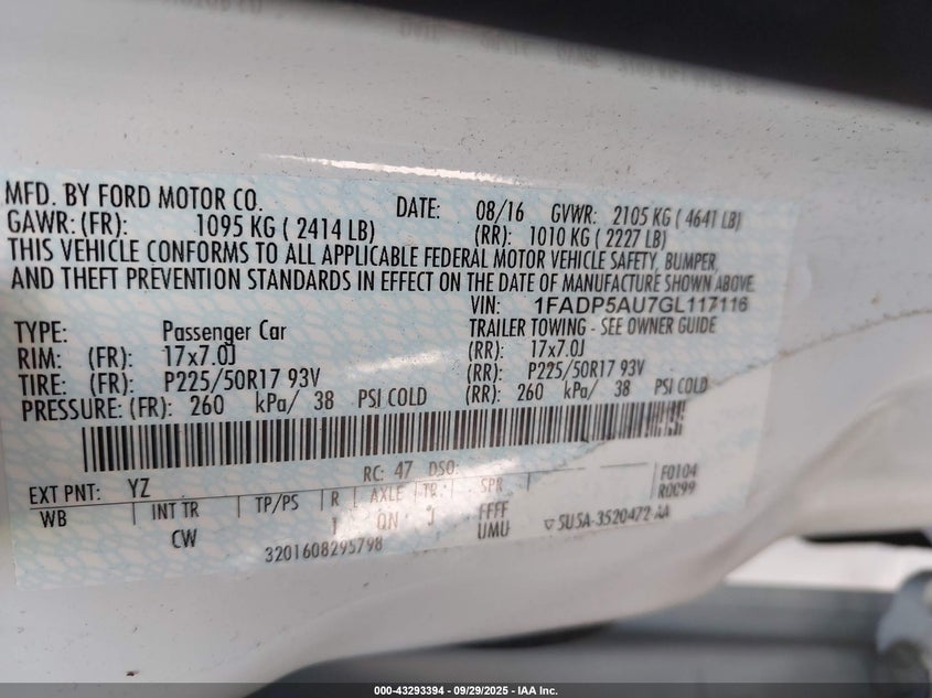 2016 FORD C-MAX HYBRID SE - 1FADP5AU7GL117116