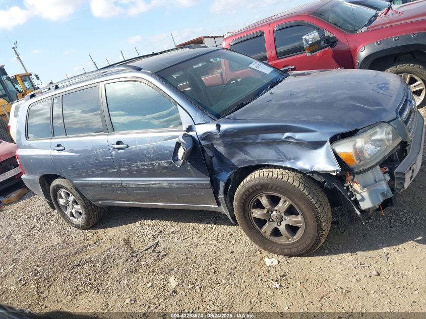 2005 Toyota Highlander V6 VIN: JTEDP21A050082749 Lot: 43293674