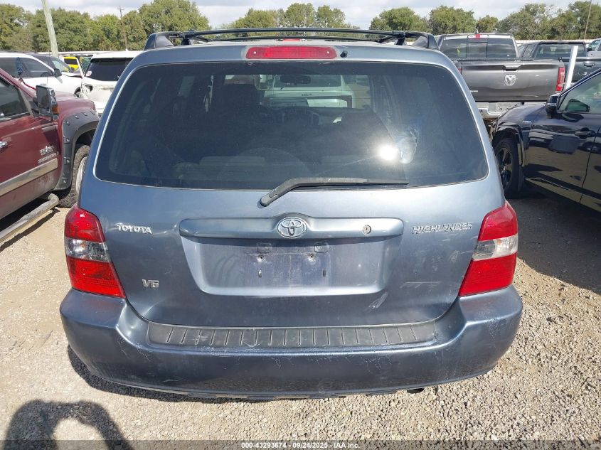 2005 Toyota Highlander V6 VIN: JTEDP21A050082749 Lot: 43293674