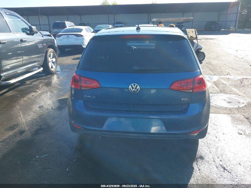 2015 Volkswagen Golf Tdi S 4-Door VIN: 3VWRA7AU7FM079751 Lot: 43293699