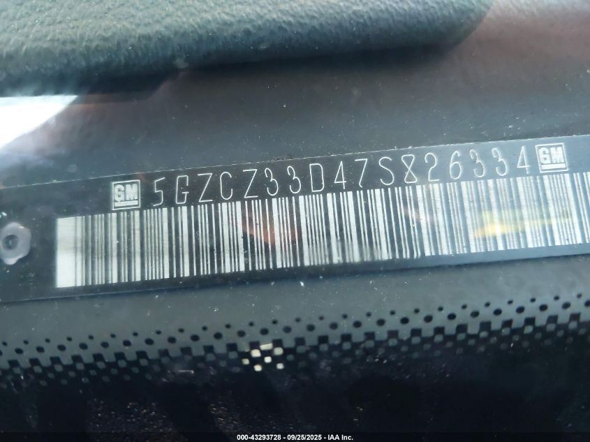 2007 Saturn Vue 4 Cyl VIN: 5GZCZ33D47S826334 Lot: 43293728