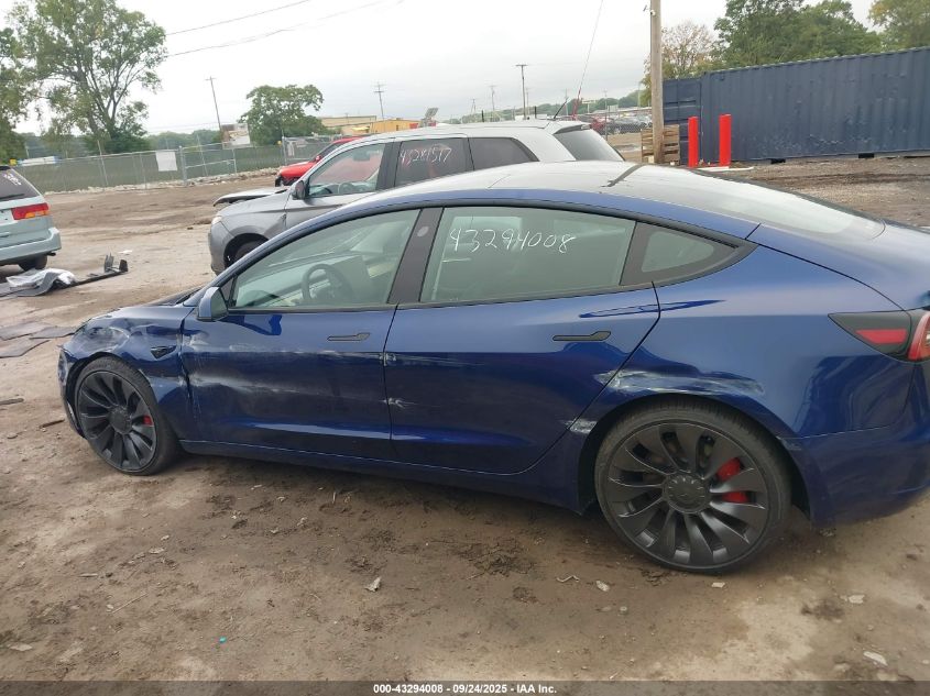 2022 Tesla Model 3 Performance Dual Motor All-Wheel Drive VIN: 5YJ3E1EC7NF307648 Lot: 43294008