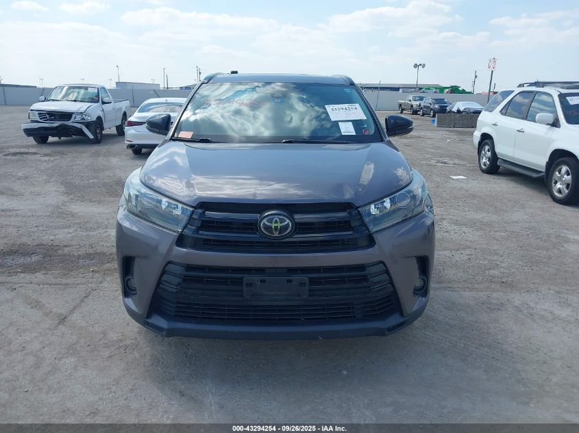 2019 Toyota Highlander Se VIN: 5TDKZRFH4KS315139 Lot: 43294254