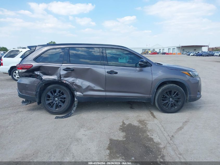 2019 Toyota Highlander Se VIN: 5TDKZRFH4KS315139 Lot: 43294254