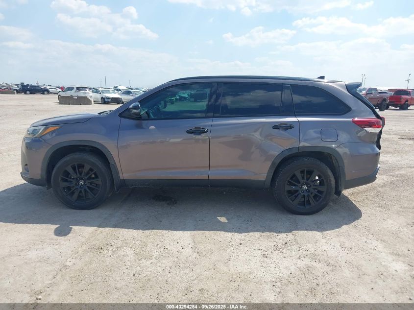 2019 Toyota Highlander Se VIN: 5TDKZRFH4KS315139 Lot: 43294254