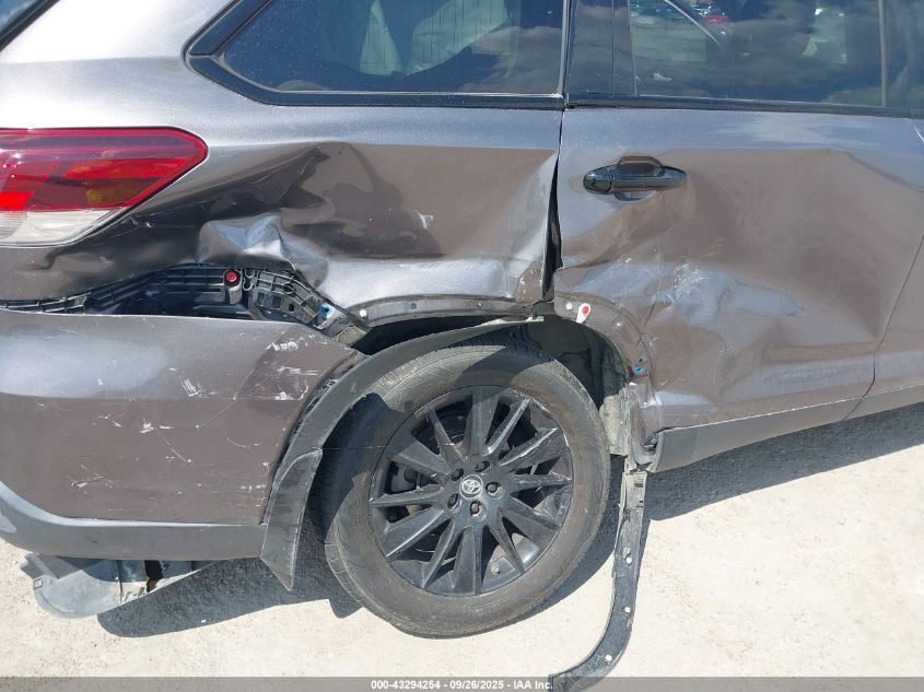 2019 Toyota Highlander Se VIN: 5TDKZRFH4KS315139 Lot: 43294254