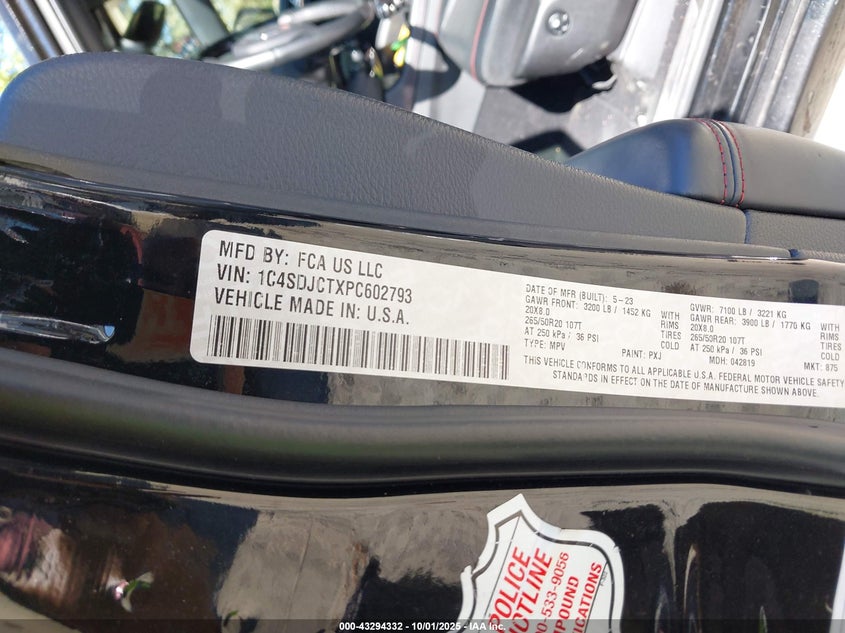 2023 DODGE DURANGO R/T PLUS AWD - 1C4SDJCTXPC602793