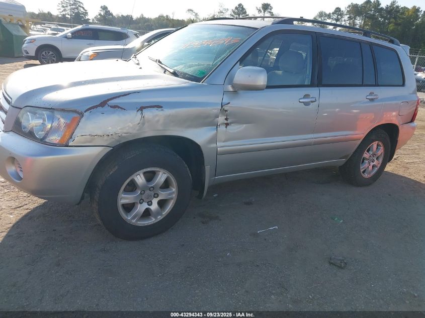 2003 Toyota Highlander V6 VIN: JTEGF21A230117191 Lot: 43294343