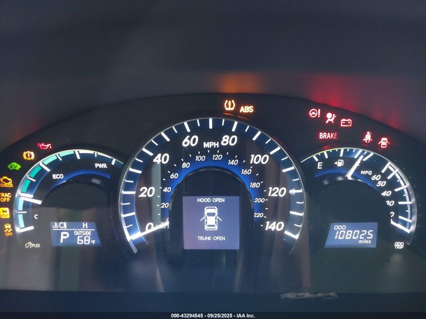 2012 Toyota Camry Hybrid Xle VIN: 4T1BD1FK9CU034278 Lot: 43294545