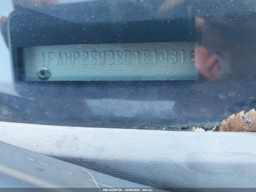 2008 Ford Taurus Limited VIN: 1FAHP28W38G181431 Lot: 43294728