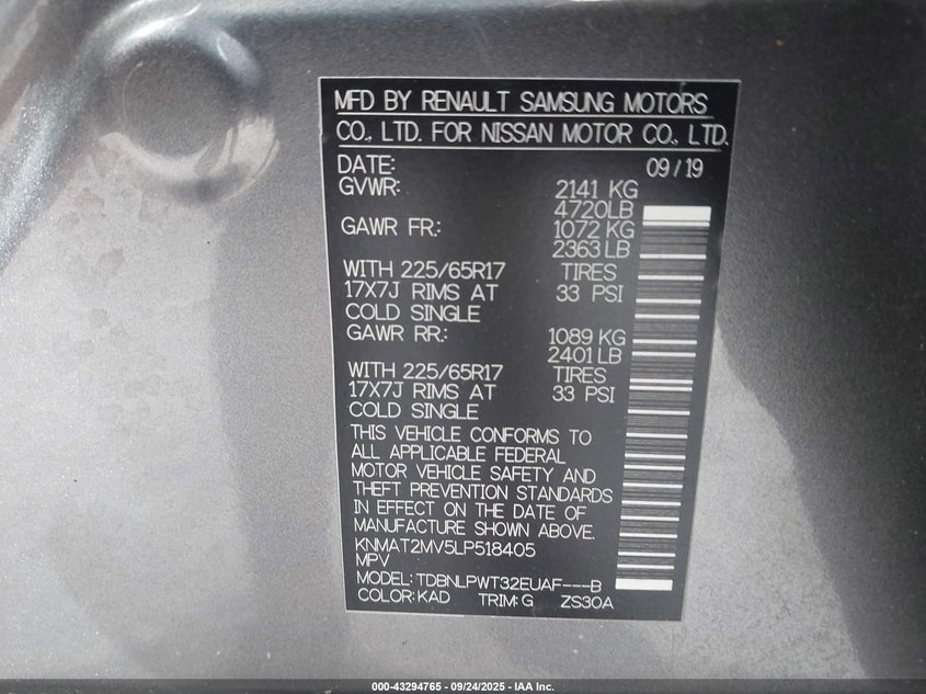 2020 NISSAN ROGUE S INTELLIGENT AWD - KNMAT2MV5LP518405