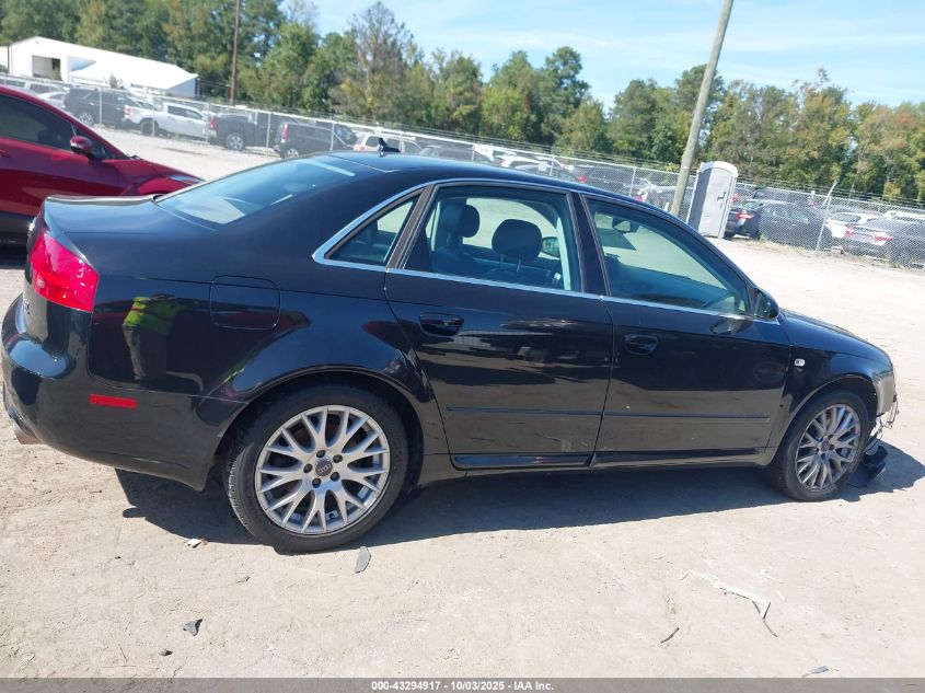 2008 Audi A4 2.0T/2.0T Special Edition VIN: WAUDF78E78A140297 Lot: 43294917