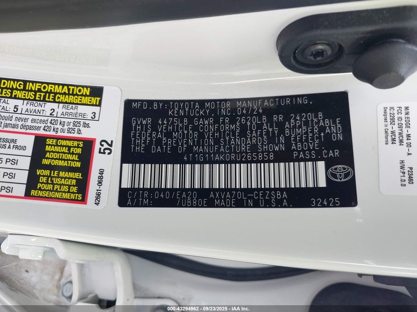 2024 TOYOTA CAMRY SE - 4T1G11AK0RU265858